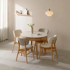 데이지 템바보드 원형 양면 세라믹식탁 테이블 4인용 식탁 1000 1100