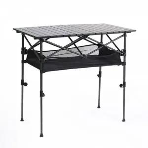 [콩심팥심]접이식 높이조절 캠핑용 롤테이블 차박식탁 2단테이블