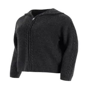 [피에이티/ PAT] 25 F/W 신상 여성 울혼방 꽈배기 후드 지퍼가디건 1L-83702