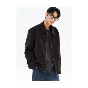 에잇세컨즈 8SECONDS 페이크 스웨이드 아웃포켓 스냅 블루종 브라운 455X3ZLYBD 212710