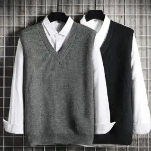 (무료배송) 남자 가을 니트조끼 V넥 루즈핏 캐주얼 조끼 베스트