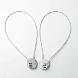 베이직 3자리 와이어 자물쇠 2P(실버) 자전거자물쇠 넘버열쇠 락커자물쇠