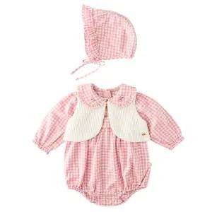 [밍크뮤] 골드체크보넷SET바디슈트 (34A12-604-09)