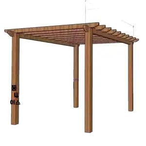 정자 프레임 파고라 원두막 조립식 바베큐장 테라스 야외 나무 골조