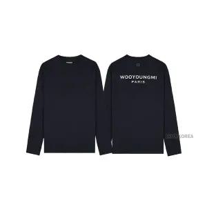 [우영미](김해점)[WOOYOUNGMI] FW25 남성 백로고 롱슬리브 티셔츠 W253TS17 713B