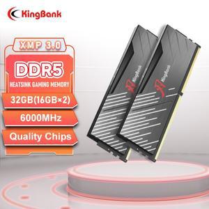 킹뱅크 블랙 램 DDR5 16G / 32GB(16GBX2) 6000MHz DDR5 6000MHz CL36 데스크탑 컴퓨터 메모리 램 고품질 칩