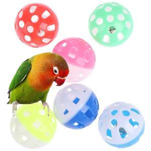 10pcs 앵무새 장난감 공 재미 컬러 중공 벨 소리 새 훈련 대화 형 씹는 애완 동물 조류 용품