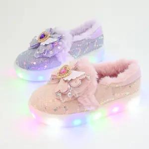 라이팅 기모 여자 키즈 주니어 겨울 털안감 여아 LED슬립온