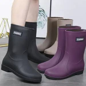 여성 장마 레인 부츠 미끄럼 방지 장화 여성 미들 레인 부츠 신발 장마철 슈즈 방수
