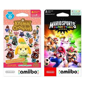 닌텐도 애니멀 크로싱 카드 시리즈 4 (6장 팩) 및 마리오 스포츠 슈퍼스타 아미보 (5장 - 번들 스위치, 3DS Wii