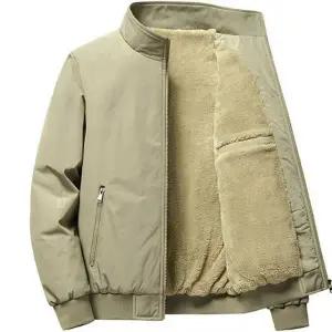 남성 겨울 점퍼 데일리 중년 방한 남성 털 안감 점퍼 보온 짧은 양털 자켓 방풍