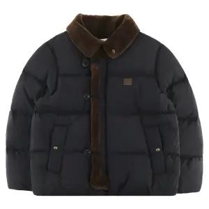 코닥 브라우니 레더 다운 자켓 K5423LDJ91BLK