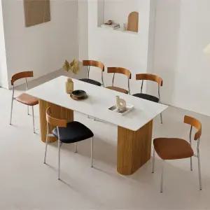 오르다 사각 고급우레탄도장 템바보드 1600세라믹식탁+의자6개세트 6인용