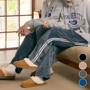 남여공용 울트라 두줄 수면 바지 따뜻한 극세사 밍크 남성 여성 겨울 커플 잠옷