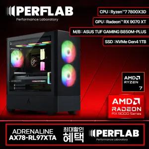 라이젠7 7800X3D RX9070XT 게이밍 컴퓨터 어드레날린 AX78-RL97XTA 라데온 그래픽카드 AMD 데스크탑 조립 PC 본체
