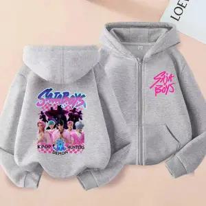 사자보이즈 집업 후드 키즈긴팔 후드티 저승사자 진우  kpop 가을 라운드 케데헌