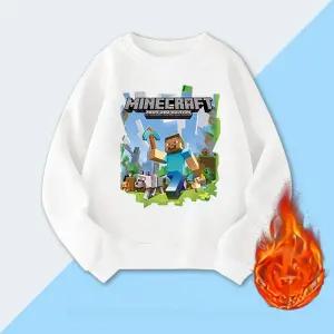 마인크래프트 맨투맨 후드티 키즈 어린이 상의 플리스 가을 남아 기모 라운드