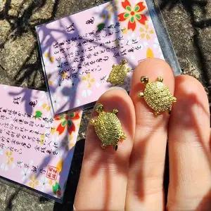 고품질 작은선물 재물운 행운 벚꽃 미니 돈 거북이 부적 (WFFKPFL)