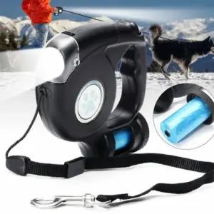 고품질 Led 자동리드줄 강아지 야간산책 배변봉투 케이스포함 (WFFKWZU)