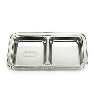 [골드스마일]스텐식판 간식트레이 키즈식판 어린이간식그릇 2구식판