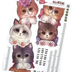 키재기 스티커 성장 기록 고양이 디자인 아이 꾸미기 시트지