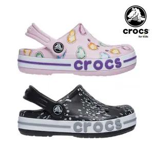 [크록스] 키즈 바야밴드 그래픽 클로그 K / 207020 핑크 블랙 2종택1 / 남아 여