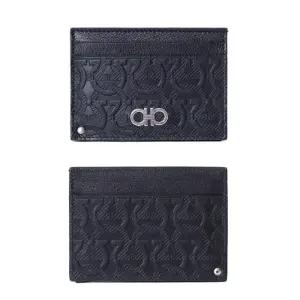[명품] 페라가모 은장더블간치니로고 양각패턴 포켓 더블카드지갑66 0999 7536