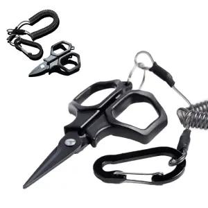 마리수 PE 합사가위 루어 낚시 가위 라인커터 2개입 분실방지 스프링 카라비너 세트