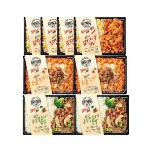 온더고 김치제육덮밥 290g, 4개 + 더블치즈 차돌깍두기 300g, 2개 + 우삼겹불고기덮밥 290g, 2개