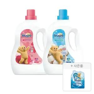스너글 초고농축 섬유유연제 블루밍부케 4L, 1개 + 허거블코튼, 4L, 1개 + 증정 (섬유유연제 블루스파클 플러스 100ml, 1개 )