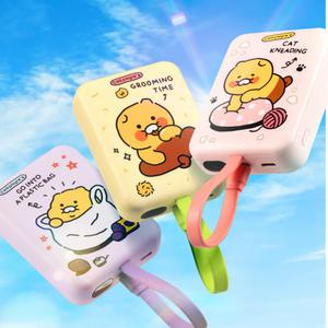 카카오프렌즈 데일리 맥세이프 무선충전 고속충전 보조배터리 10000mAh 일체형 케이블 기내반입 가능/KC인증완료 안전한 보조배터리