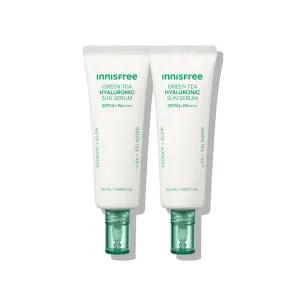 이니스프리 그린티 히알루론산 진정 수분 선세럼 SPF50+ PA++++ 50mL 2개