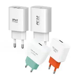 [균 일 가] 2.1A 2포트 USB 충전기 C타입 8핀 PD고속충전 스마트폰 핸드폰 보조배터리 충전가능