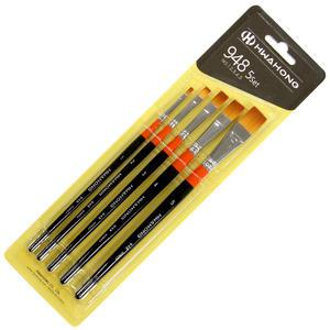 화홍 구성붓 948 5본세트 / 아크릴 납작 평붓 브러쉬