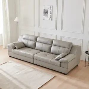 제라 천연면피 가죽 4인용 소파 DF907376