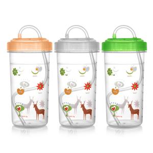 계량 빨대 물병 400mlx10개/빨대컵/병원물통/계량물통