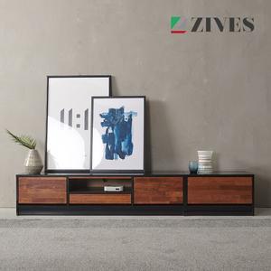 멀바우원목 2100 TV 흑경 거실장 세트