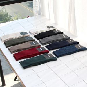 1318 남자 신사 정장 와이드 골지 양말 (10색상) 남성 신사 정장 기본 골지 무지 패션 컬러 장목 긴 검정