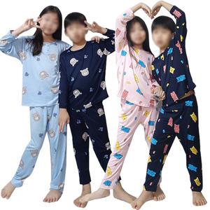 아동 잠옷 세트 상하세트 부드러운 사방스판 피치원단 유아  도형 키즈 긴팔 캐릭터 홈웨어 파자마
