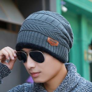 풍성한 양모 방한용 니트비니/남성