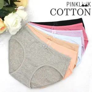 [하프클럽/핑크룩]40수 90~110 순면스판팬티 빅사이즈 면팬티 여성팬티1P/택1
