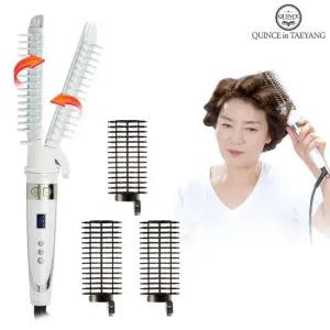 퀸스IN태양 오토롤링 브러쉬고데기 시즌2+헤어롤3개 자동회전 뽕 뿌리볼륨 매직 볼륨웨이브 구르프 빗 판고데기 헤어롤탈착 봉고데기사용가능 해외겸용