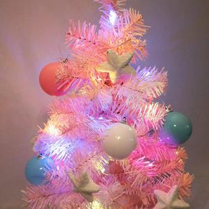 [오피스스쿨] 민화 크리스마스 미니트리 60cm 화이트(트리단품), 핑크트리(풀세트) 트리장식세트