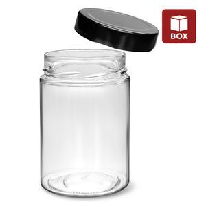 (1BOX) 유리병 일자형 딥캡 500ml 원형 (12개입) 잼병 공병 유리밀폐용기