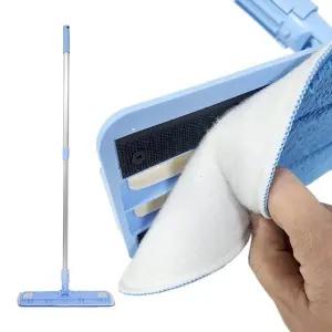 제이오마켓 극세사 찍찍이 밀대세트 소/실내 바닥 방 청소 걸레 물걸레 벨크로 밀대 세트