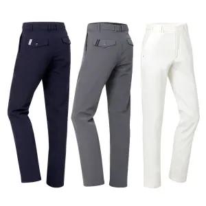 남자 기모 골프 바지 남성 일자 캐주얼 허리 밴드 정장 팬츠 겨울 방한 흰색 보온 40대 50대