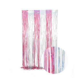 파티장식은박수술커튼 2색믹스(홀로그램실버로즈골드)