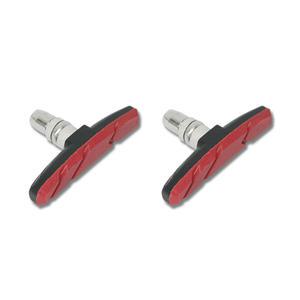 자전거 V형 브레이크 패드 MTB 고무 브레이크 레드 2개