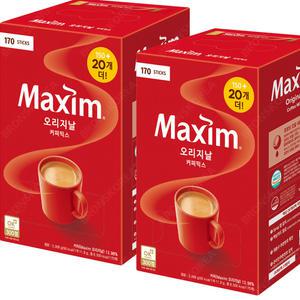 동서 맥심 오리지날 커피믹스 150T+20T X 2개 총 340T