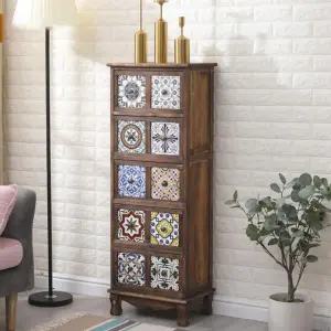 [아트박스]/위드마켓 5칸 엔틱 인테리어 수납장 (43cm) (브라운)